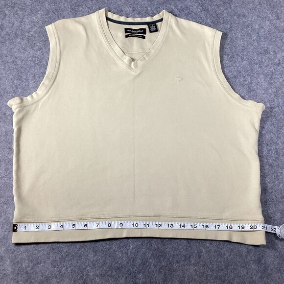 Jack Nicklaus Golden Bear Mens V-Neck Golf Sweater Vest Size Large Beige Cotton - Picture 5 of 11